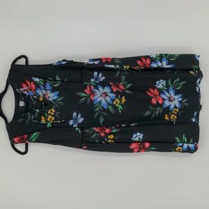 Old Navy Womens' Black Floral Lace Up Front Slip Dress Size Medium Sleeveless‎